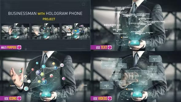 Businessman with Hologram Phone
